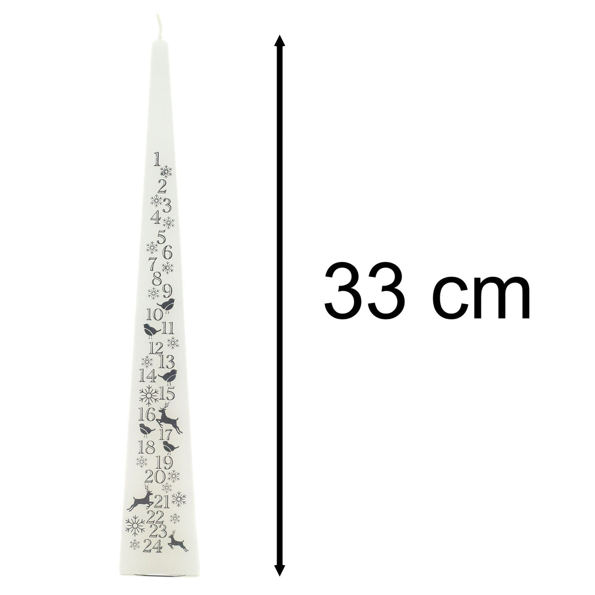 Large Traditional Countdown To Christmas Pyramid Advent Candle | Christmas White & Silver Advent Candle With Numbers | Advent Christmas Candle Festive Candle Advent Candle - Tophatter Daily Deals