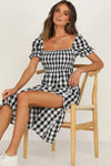 Full Size Slit Plaid Short Sleeve Midi Dress Casual Dresses - Tophatter Daily Deals