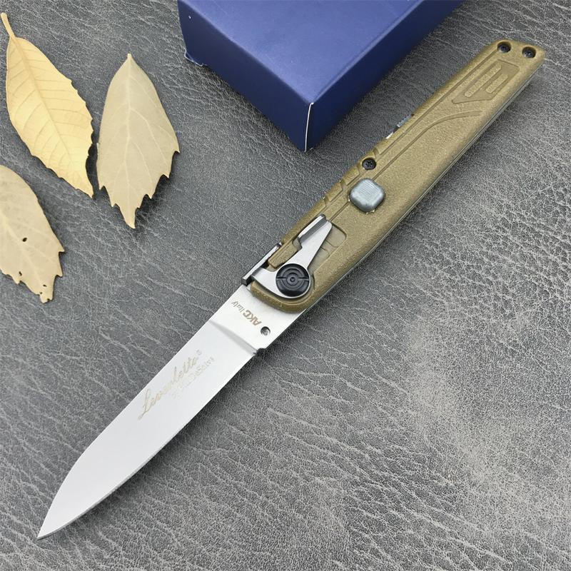 Colt II Button Folding Knife 440C Blade All green handle - Tophatter Daily Deals