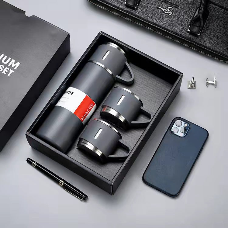 Business Gift Set Company Gift Event Stainless Steel Vacuum Flask Suit grey 500ML 0 - Tophatter Daily Deals