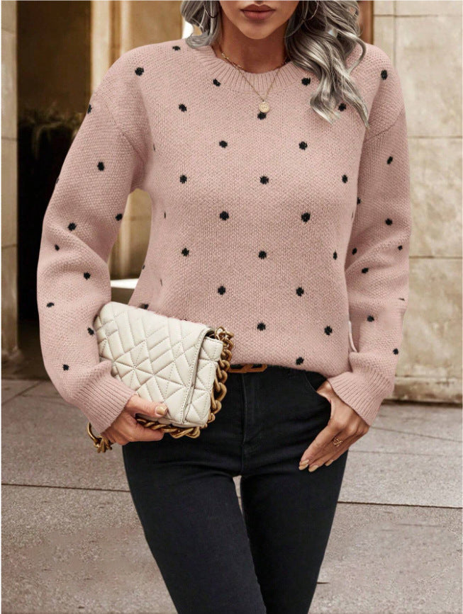 Soft Womens Sweater - Round Neck Long Sleeve Jacquard, Cozy Pink 3D Changing Face Moving Picture Frame - Tophatter Daily Deals