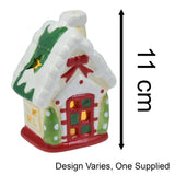 Ceramic LED Christmas House | Light Up House Christmas Village Ornament - 11cm LED Light - Tophatter Daily Deals