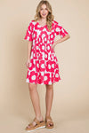 BOMBOM Flower Print Ruched Dress Casual Dresses - Tophatter Daily Deals