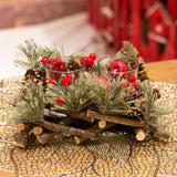 Handcrafted Christmas Double Tealight Candle Holder ~ Xmas Table Centrepiece Candle Holder - Tophatter Daily Deals