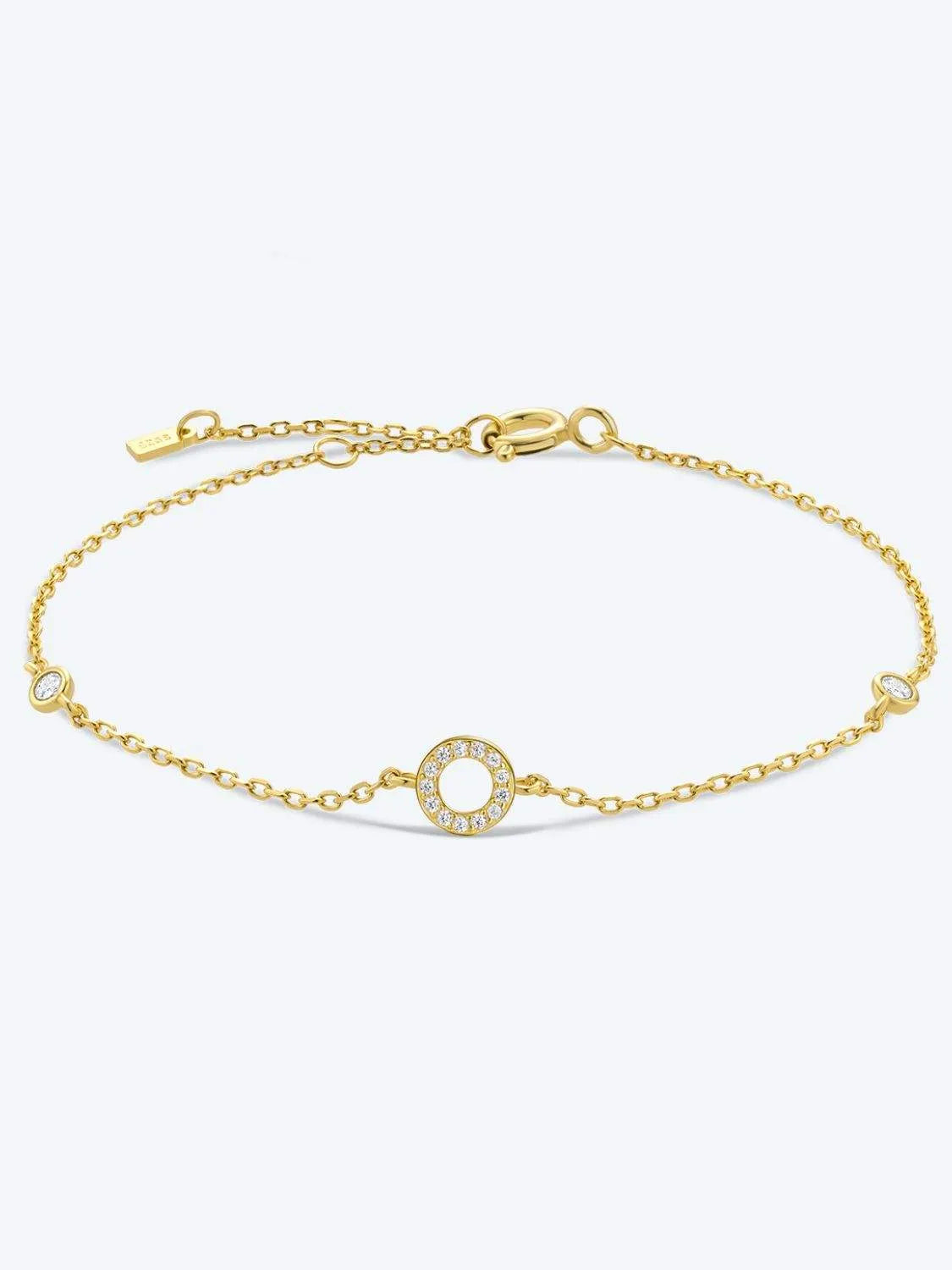 L To P Zircon 925 Sterling Silver Bracelet O-Gold One Size Bracelets - Tophatter Daily Deals