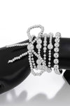 Silvery Bow Knot Pearl Beaded Multi Layered Bracelet Set Bracelets - Tophatter Daily Deals