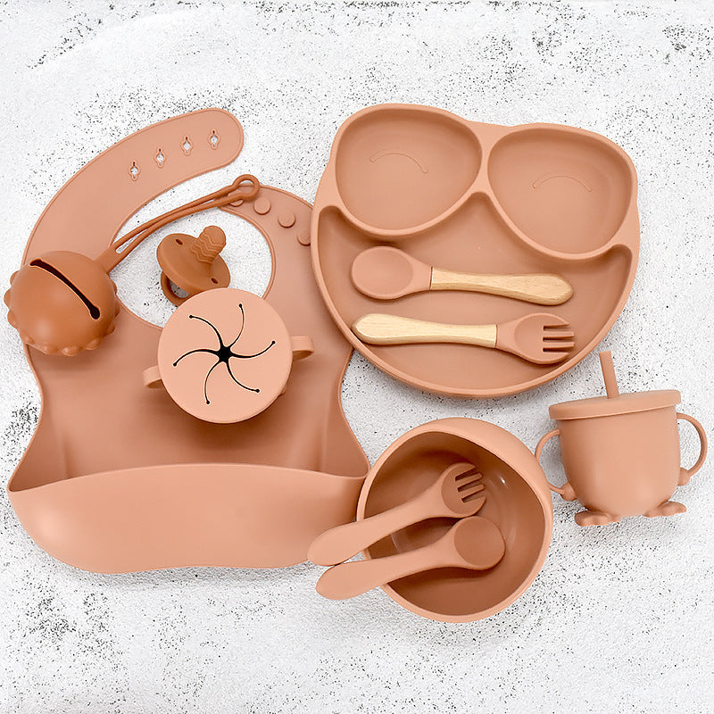 11 Piece Baby Training Dinner Plate Bowl Orange 11PCS 0 - Tophatter Daily Deals
