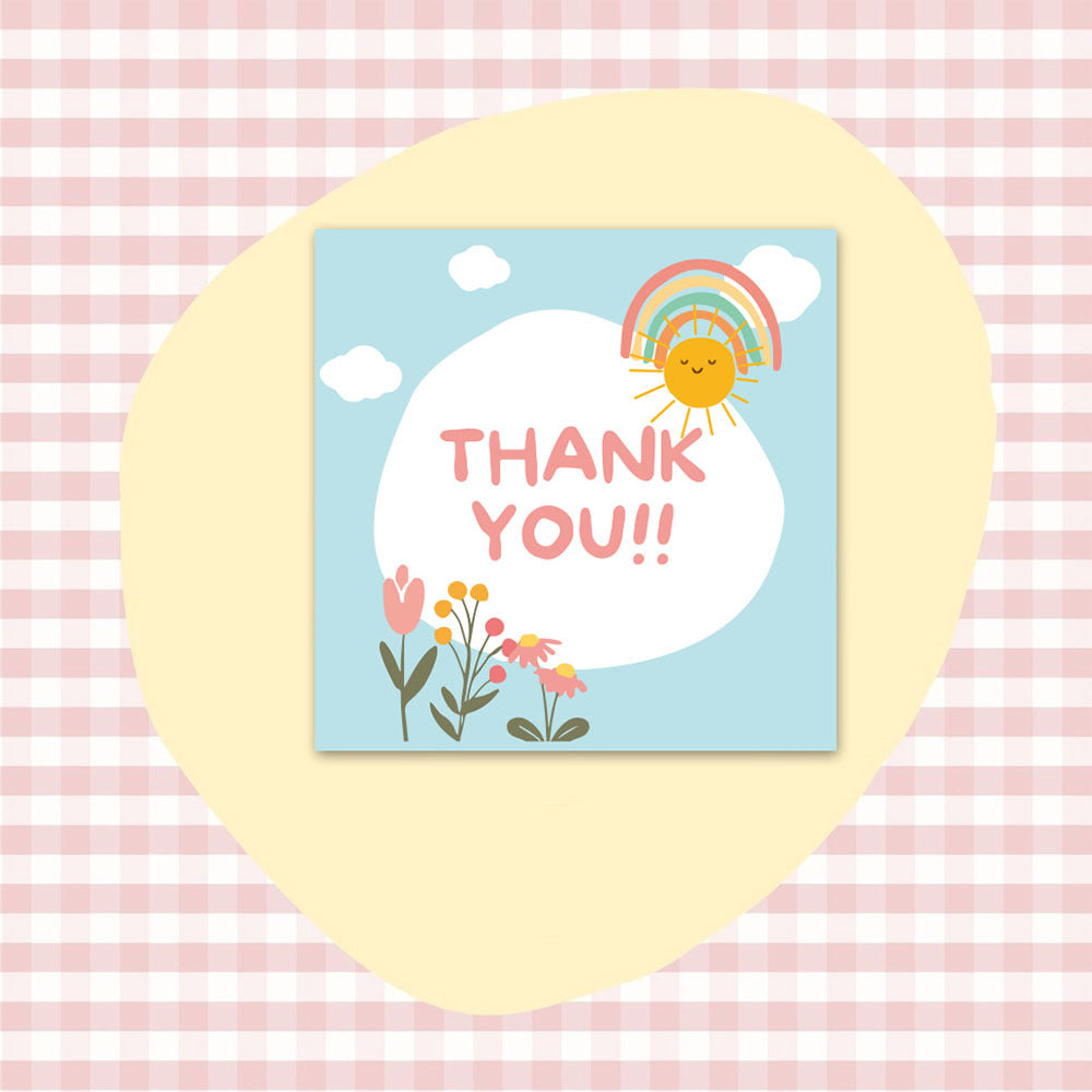 50 PcsPack Square Simple Thank-you Card Coated Paper Business Cards K107 Style 50 Pieces 0 - Tophatter Daily Deals