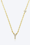 V To Z Zircon 925 Sterling Silver Necklace Y Gold One Size Necklaces - Tophatter Daily Deals