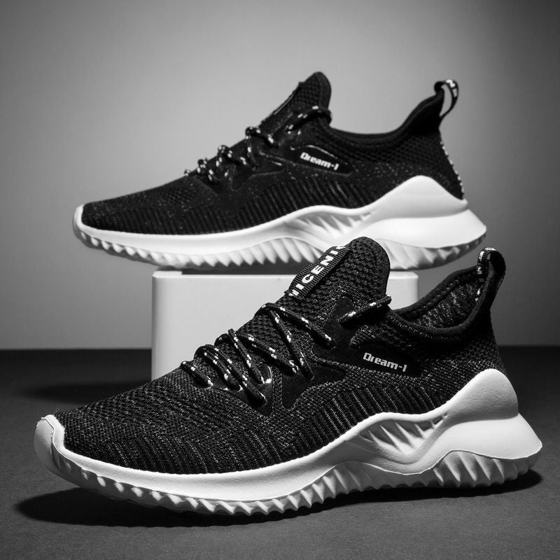 Breathable Mesh Shoes, Mesh Shoes, Men's Shoes, Flying Woven Fashion Casual Shoes Black 0 - Tophatter Daily Deals