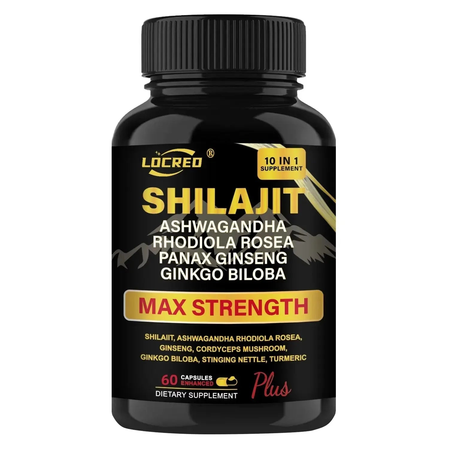 Shilajit Capsules Ashwagandha Extra Strength Dietary Supplement 60 Capsules 60 Capsules - Tophatter Daily Deals
