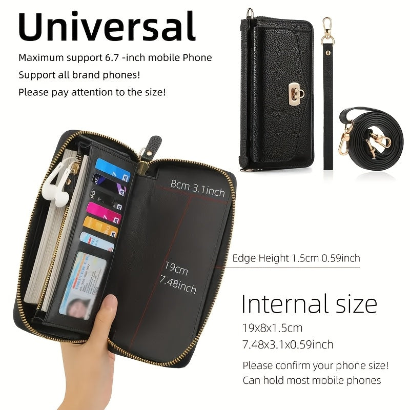 RFID Phone Wallet Crossbody with Mirror, Long and Short Straps Handbags & Wallets - Tophatter Daily Deals