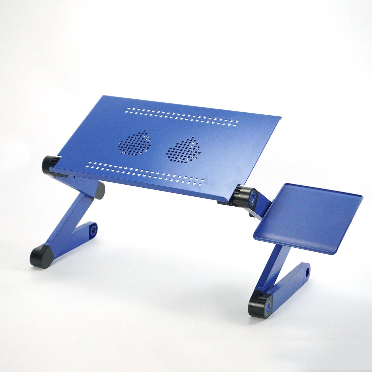 Aluminum Alloy Laptop Desk Folding Table Double fan Blue 0 - Tophatter Daily Deals