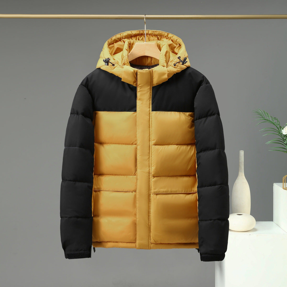 Warm Unisex Short Jacket - Boxy Hooded, Cotton Filled 3D Changing Face Moving Picture Frame - Tophatter Daily Deals