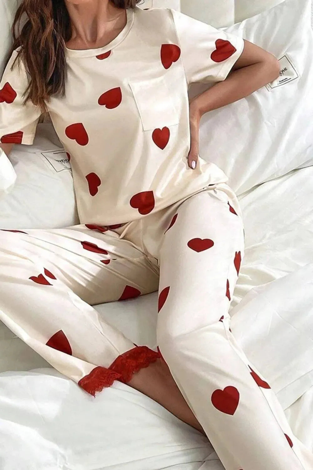Pocketed Round Neck Top and Drawstring Pants Lounge Set Loungewear Sets - Tophatter Daily Deals
