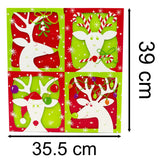 3D Reindeer Christmas Advent Calendar - Glittered Die-Cut with Ribbon, 35.5x39cm Advent Calendar - Tophatter Daily Deals