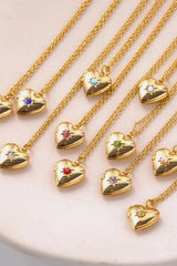 Zircon Heart Shape 14K Gold-Plated Pendant Necklace Necklaces - Tophatter Daily Deals