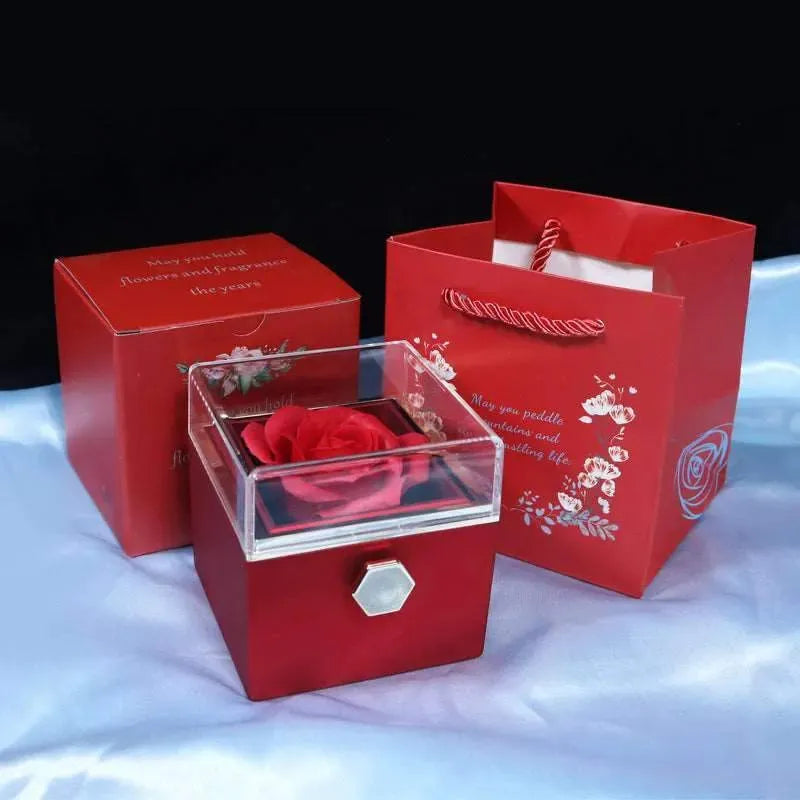 Valentine's™ Rotating Rose Jewelry Box Red Jewelry Boxes - Tophatter Daily Deals