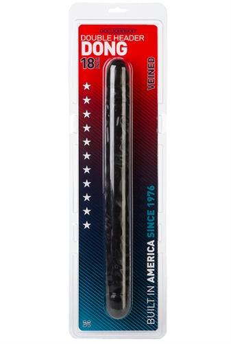Double Header 18 Inch Veined Dong Black – Large Double-Ended Dong > Dildos > Double Dildos - Tophatter Daily Deals