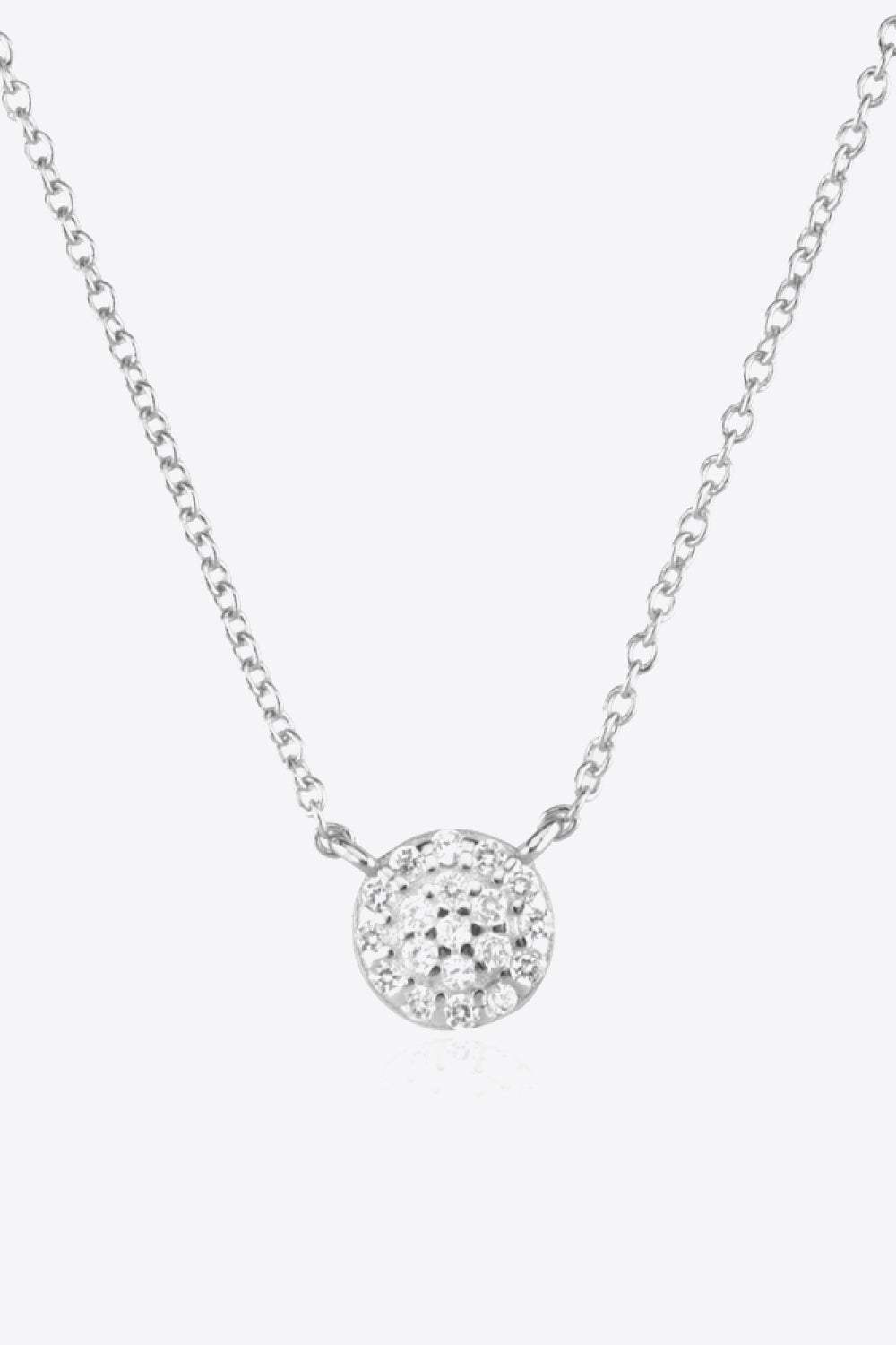 Zircon Decor Pendant 925 Sterling Silver Necklace Silver One Size Necklaces - Tophatter Daily Deals