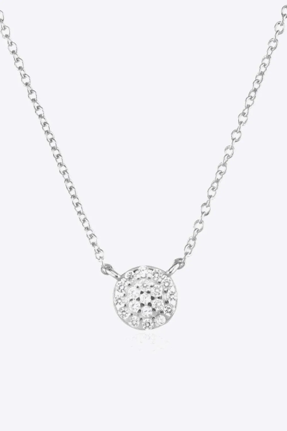 Zircon Decor Pendant 925 Sterling Silver Necklace Silver One Size Necklaces - Tophatter Daily Deals