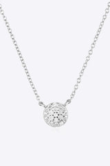 Zircon Decor Pendant 925 Sterling Silver Necklace Silver One Size Necklaces - Tophatter Daily Deals