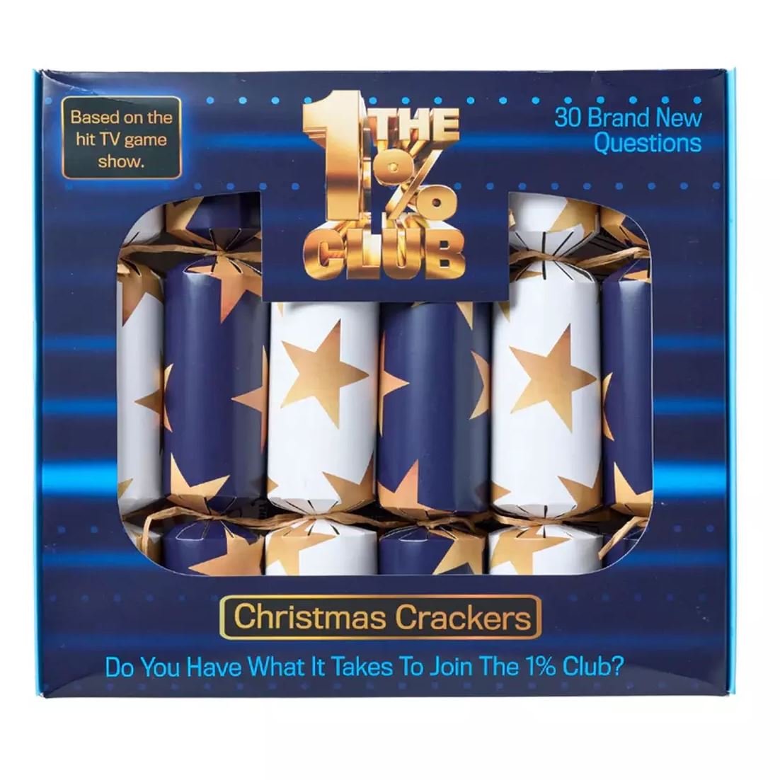 The 1% Club Christmas Crackers Pack of 6 with Quiz Questions & Challenges Christmas Cracker - Tophatter Daily Deals