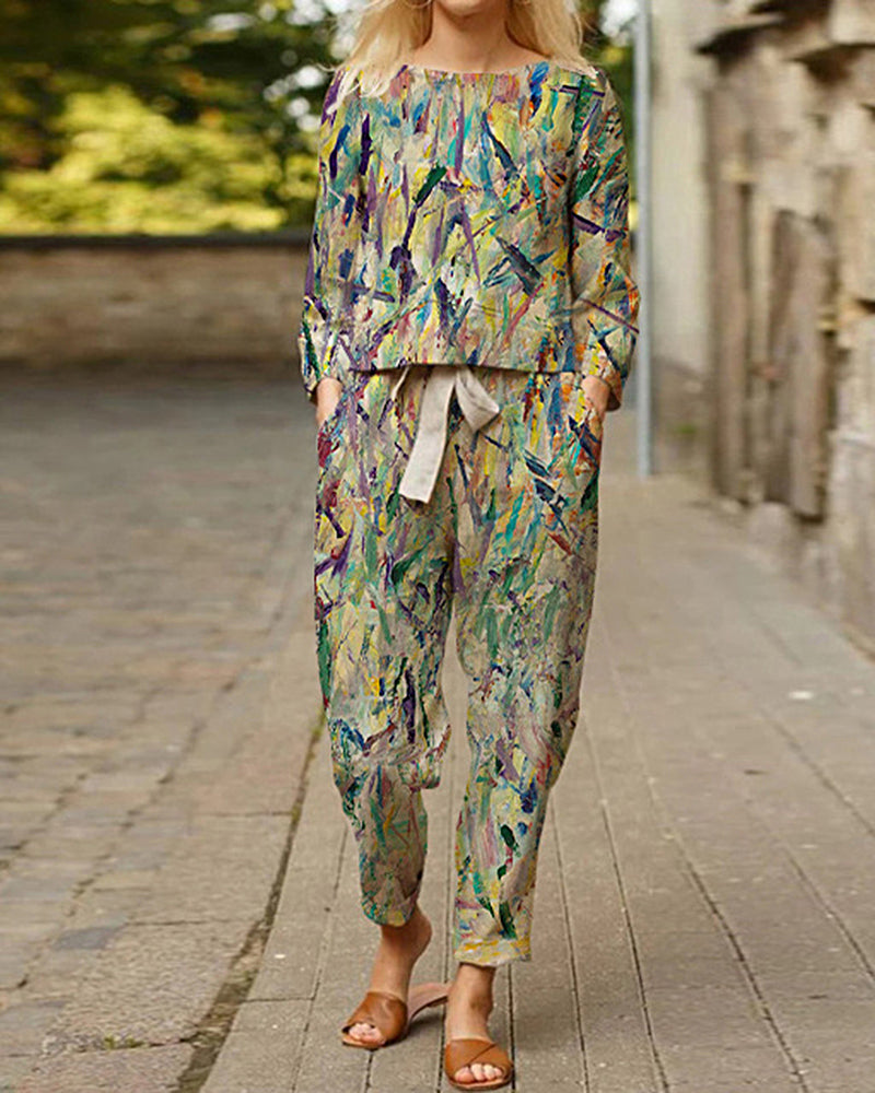 Two Piece Print Tracksuit PAT8 Two Pieces Sets - Tophatter Daily Deals