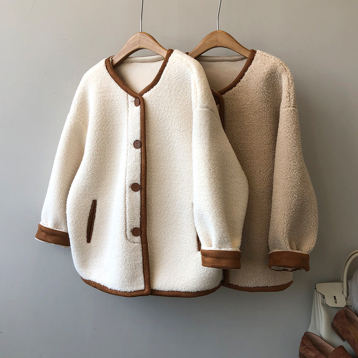 Warm Cozy Women's Fleece Coat - Boxy, Polyester, Winter 3D Changing Face Moving Picture Frame - Tophatter Daily Deals