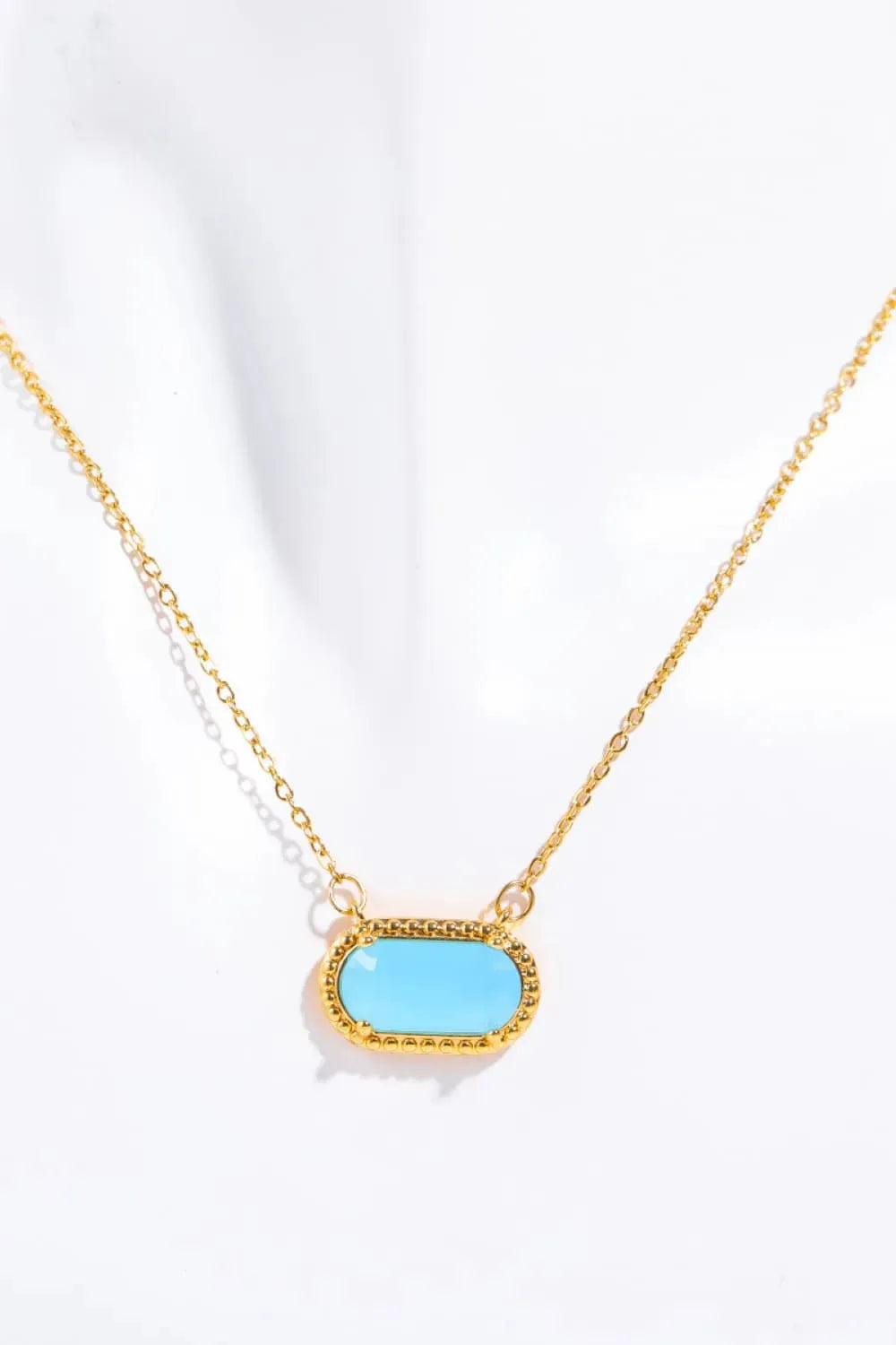 Copper 14K Gold-Plated Pendant Necklace Sky Blue One Size Necklaces - Tophatter Daily Deals