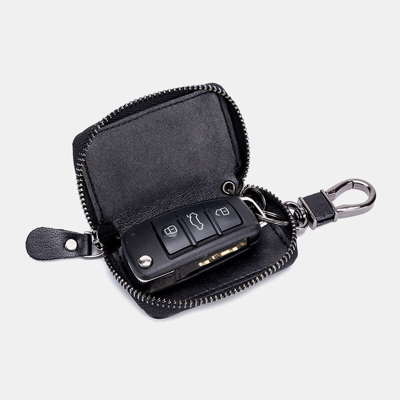 Men Genuine Leather Retro Mini Key Case Bag Large Capcity Fashion Car Key Keychain Wallet Men Bags - Tophatter Daily Deals
