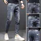 Autumn Men's Jeans Slim Feet Blue grey1908 0 - Tophatter Daily Deals