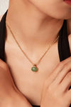 Inlaid Stone Round Pendant Chain Necklace Necklaces - Tophatter Daily Deals