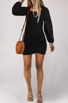 Square Neck Balloon Sleeve Mini Dress Casual Dresses - Tophatter Daily Deals