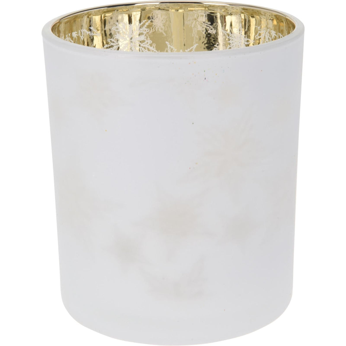 Snowflake Tealight Holder | Frosted Glass Christmas Tea Light Candle Holder 10cm Candle Holder - Tophatter Daily Deals