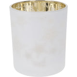 Snowflake Tealight Holder | Frosted Glass Christmas Tea Light Candle Holder 10cm Candle Holder - Tophatter Daily Deals