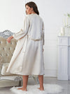 Satin V-Neck Cami, Shorts, and Belted Robe Pajama Set Loungewear Sets - Tophatter Daily Deals