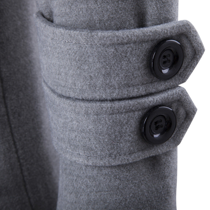 Warm Men's Peacoat - Double Breasted, Woolen Feel, Winter 3D Changing Face Moving Picture Frame - Tophatter Daily Deals