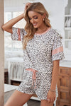 Accent Tee and Drawstring Shorts Lounge Set Loungewear Sets - Tophatter Daily Deals