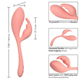 Elle Liquid Silicone Bunny Vibrator in Soft Pink with 10 Vibration Functions and Flexible Body > Vibrators > Ladies > Rabbit - Tophatter Daily Deals