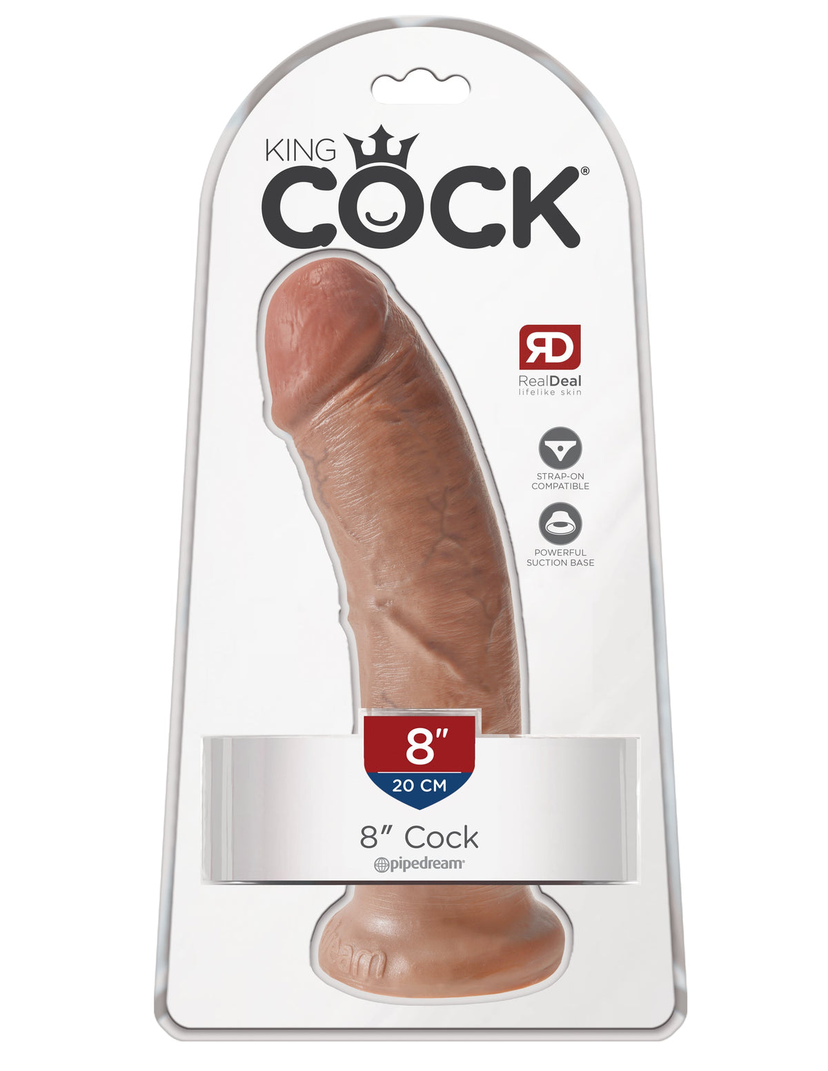 King Cock 8 Inch Realistic Dildo Tan with Strong Suction Base > Dildos > Realistic Dildos - Tophatter Daily Deals