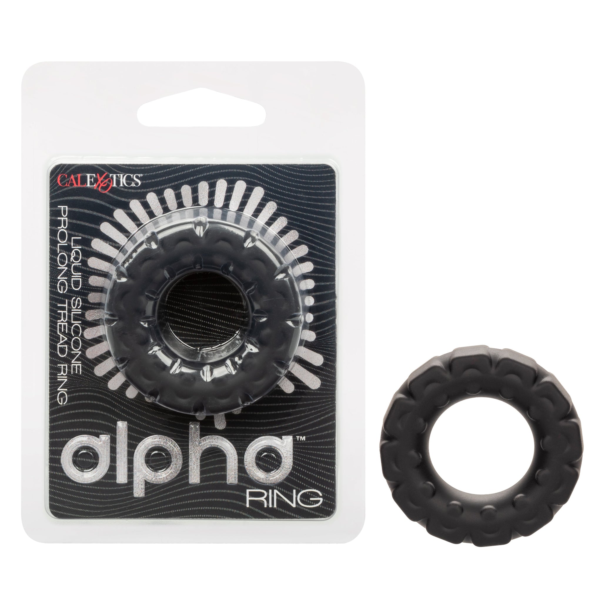 Alpha Liquid Silicone Prolong Tread Ring Black 1 Inch Diameter Stretchy Durable Waterproof > Cock Ring > Single - Tophatter Daily Deals