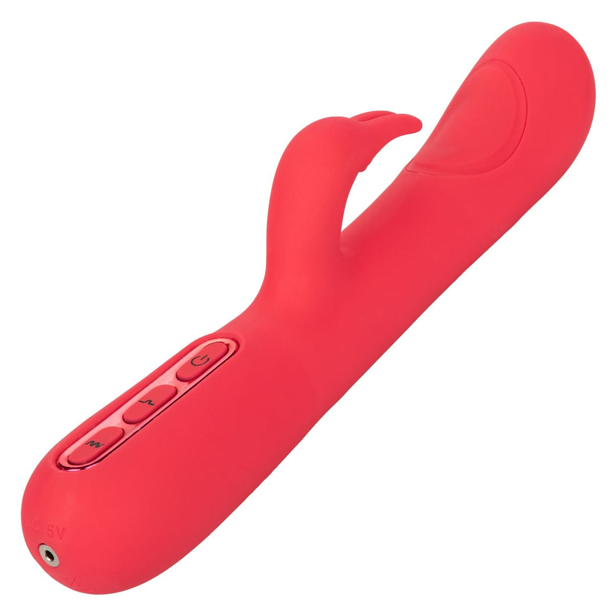Throb Pulse Red Silicone Rabbit Vibrator with Double Thumping Action and 7 Vibration Functions > Vibrators > Ladies > Rabbit - Tophatter Daily Deals