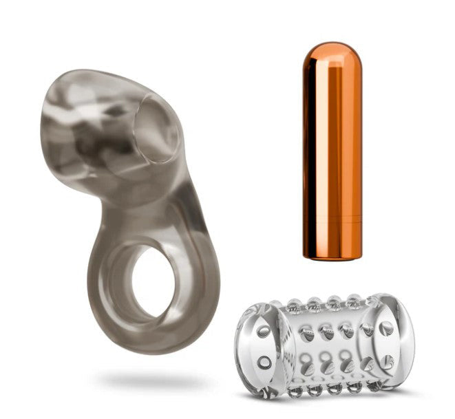 Stay Hard Vibrating Cock Ring Set With Textured Sleeve – Vibrating Cock Ring > Cock Ring > Vibrating - Tophatter Daily Deals