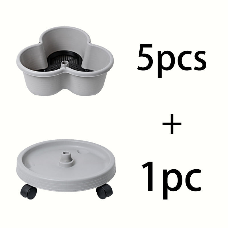 Stackable Self-Watering Plastic Planters (6 pcs) Home & Garden > Artificial Plants > Pots, Planters & Accessories - Tophatter Daily Deals