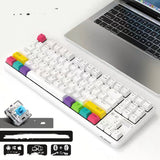 Blackmail k870t wireless Bluetooth wired dual mode mechanical keyboard 87 key RGB office game mobile phone tablet 1A 0 - Tophatter Daily Deals