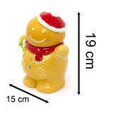 Gingerbread Boy Christmas Storage Jar | Festive Ceramic Kitchen Cookie Jar 18cm Jar - Tophatter Daily Deals