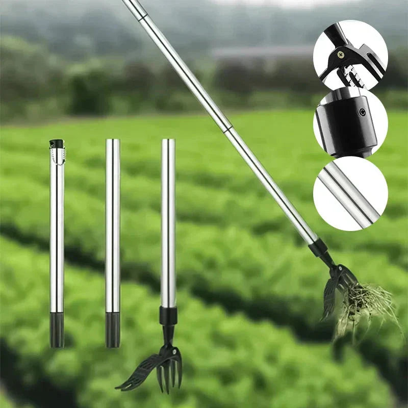 Weed Puller Stainless Steel Adjustable Detachable Handle - Tophatter Daily Deals