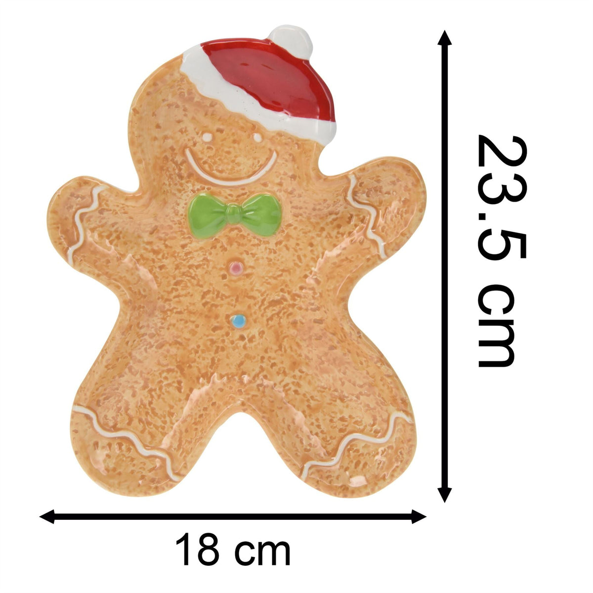 Medium Ceramic Gingerbread Cookie Snack Bowl | Festive Christmas Dish - 24cm Bowl - Tophatter Daily Deals