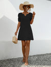 Chain Notched Short Sleeve Dress Casual Dresses - Tophatter Daily Deals